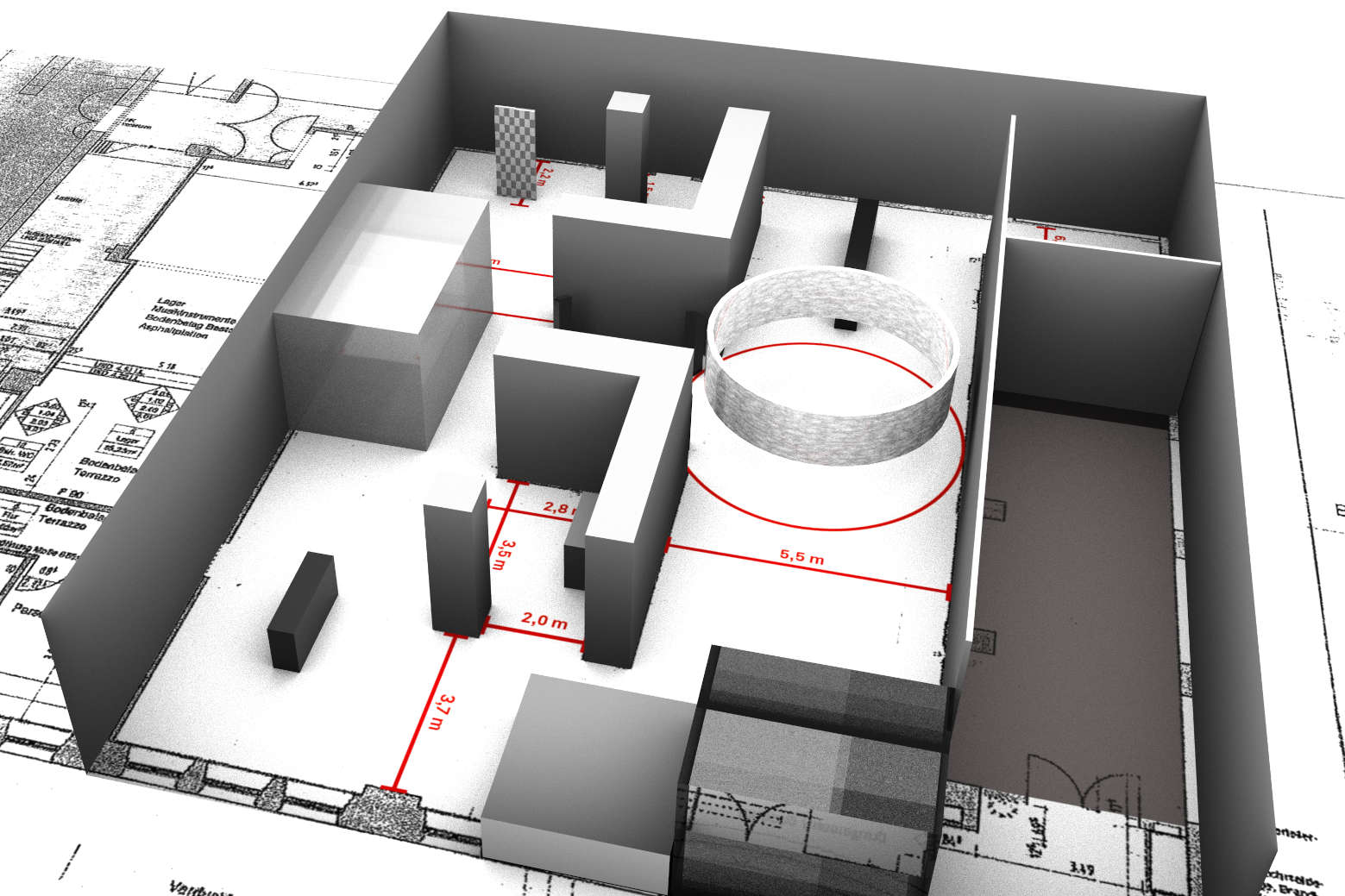 3D Rendering of exhibiton space